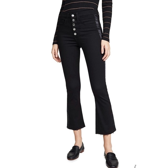 Veronica beard Carolyn baby boot high rise black tuxedo stripe size 25/0 - Picture 1 of 7